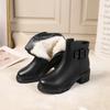 Fashion AIYUQI Women Boots Winter Shoes Genuine Leather British Style Women Ankle Boots High Heel Fashion Warm Wool Ladies Short Boots