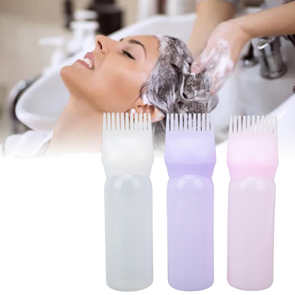 3pcs Hair Dye Applicator Bottle Home Salon Root Comb Hair Oil Applicator with Scale Styling Tool