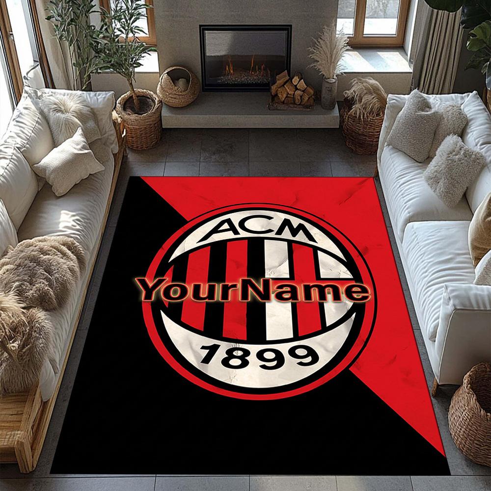Ac Milan Personalized Text Carpet Suitable for Dining Room Kitchen Study room Living Rooms Anti-slip Rug Decorate Offices