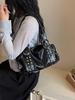 Korean Style Rivet Handbag: Large Capacity, Versatile Shoulder & Underarm Bag for Women - High-Quality, Trendy Motorcycle Design
