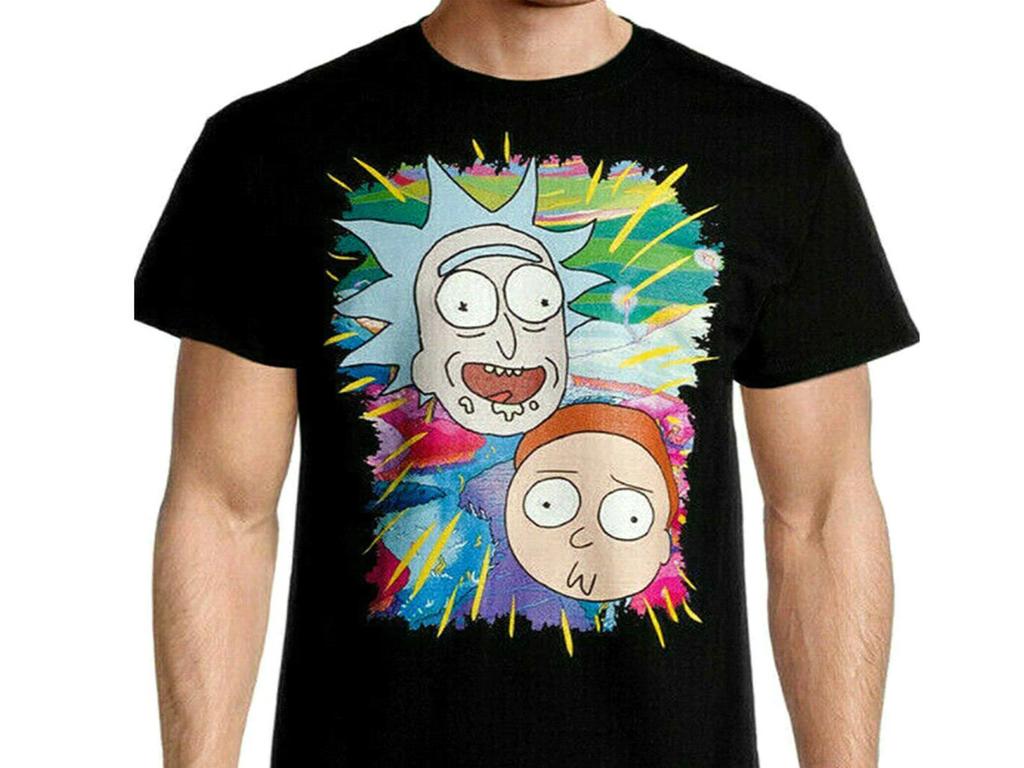 Rick and Morty Cartoon Network Jungle Warp Faces Men's T-shirt NEW