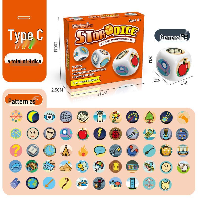 

Educational Cross-Border Story Dice Game: Interactive Brain-Teasing and Logic Development Toy 11*10*2.5