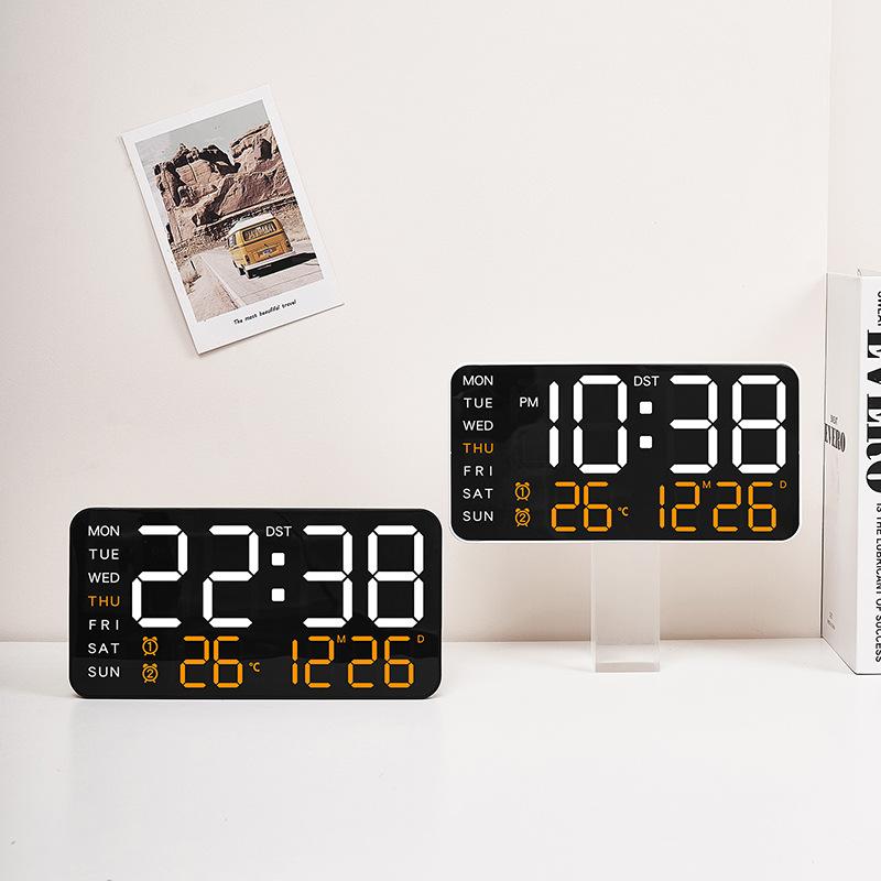 New Frameless Electronic Clock Multi Function Dual Purpose Clock Digital Clock Display Living Room Wall Clock