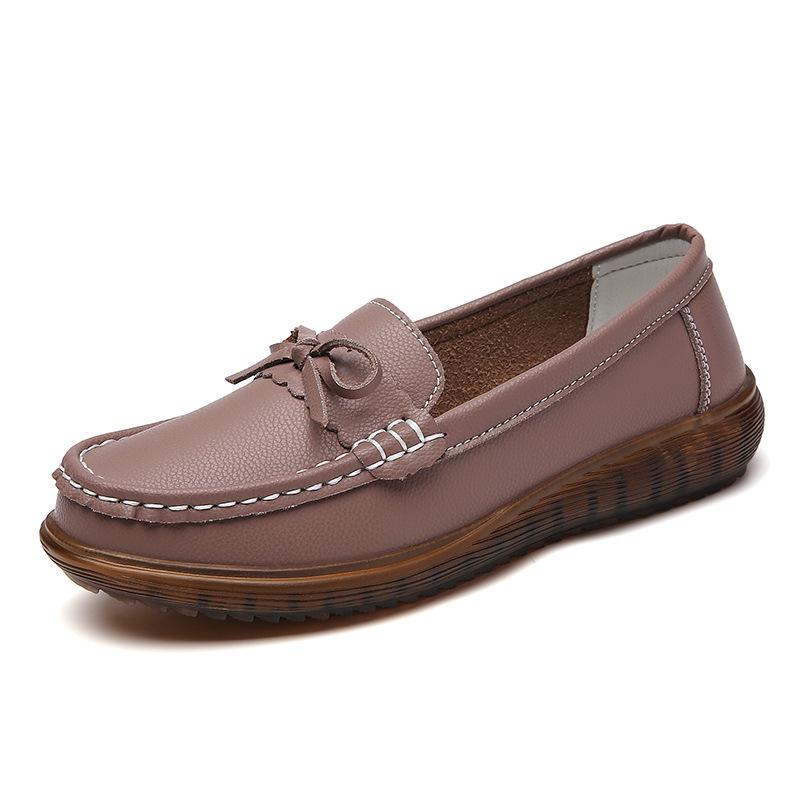 Casual shoes spring and autumn soft-soled lightweight women's shoes medium women's shoes non-slip loafers Doudou shoes