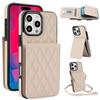 Crossbody Lanyard Wallet with Card Holder Kickstand Phone Case for iPhone 16 15 Pro Max Plus Shockproof Protective Cover