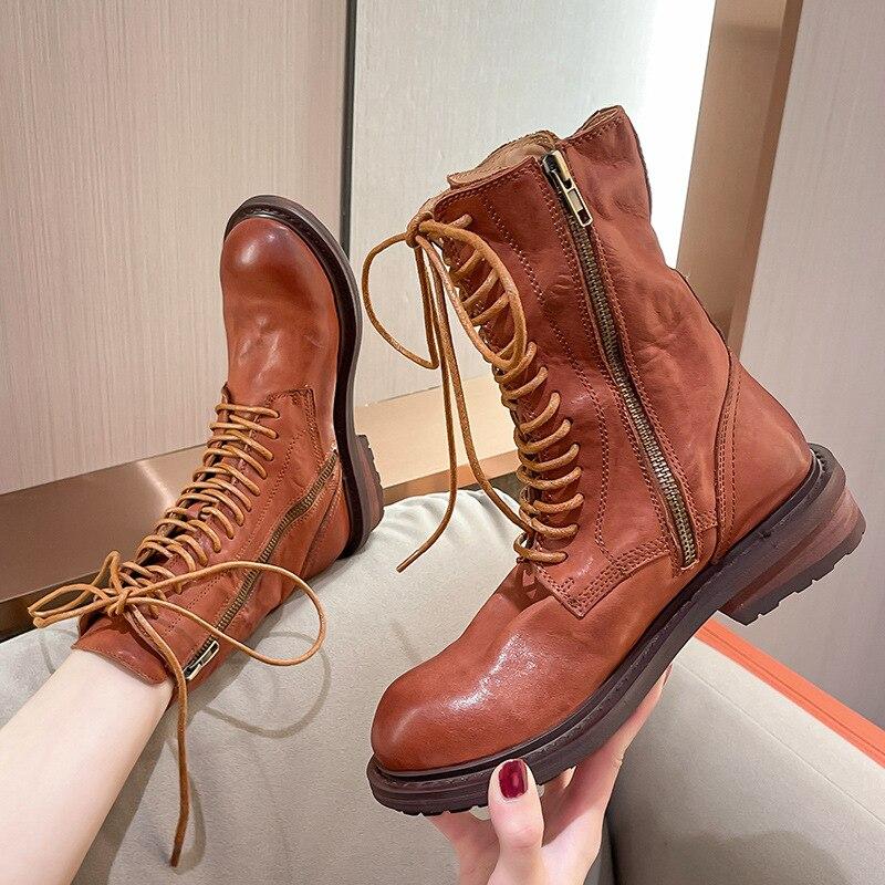 Top layer cowhide round toe Martin boots main image 0