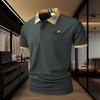 Men's Polo Shirt with a Double-button Collar and Checkered Cuffs-moisture-wicking-relaxed-fit Casual Wear
