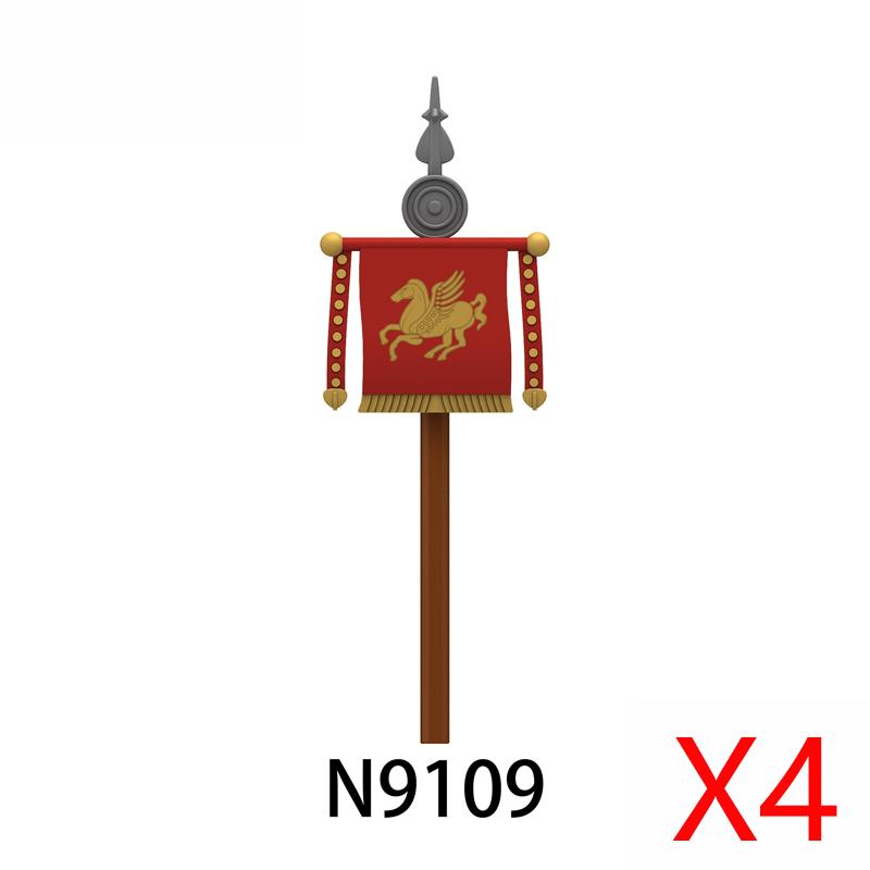 Medieval Military Castle Knight Accessories Building Block Roman Figure Soldier Crusader Viking Shield Armor Eagle Brick Toy S01