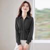 Women's Professional Zippered Thickened Slim-Fit Shirt