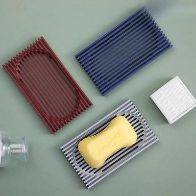 Creative Silicone Shape Soap Box Drain Soap Holder Box Bathroom Supplies Shower Storage Box Non-slip Soap Dish Bathroom Gadgets for Daily Use