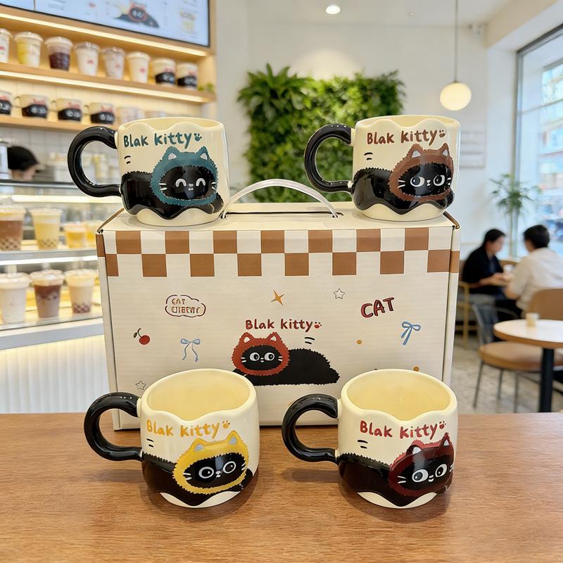 Birthday Gift Mug With Lid Spoon Cup High Value Girl Household Ceramic Drinking Cup Breakfast Coffee Cup