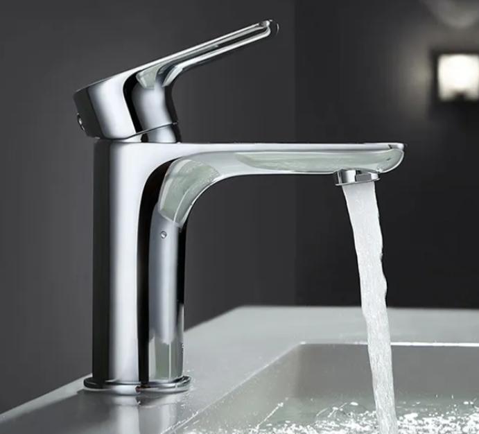 Modern Single-Handle Hand Washing Faucet Single-Hole Basin Faucet with Brass Ceramic Valve Core