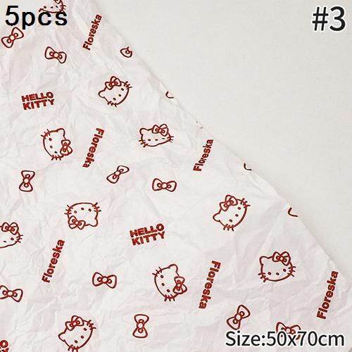 Hello Kitty Wrapping Paper Flower Bouquet Packaging Paper Strap Ribbon Flower Decoration Strap Gift Packaging Paper Accessories