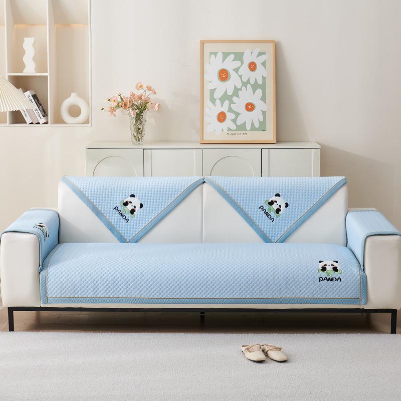 Ice Silk Sofa Cushion Summer Summer Cool Cushion Cushion  New Anti Slip Backrest Full Cover Cloth Towel Set