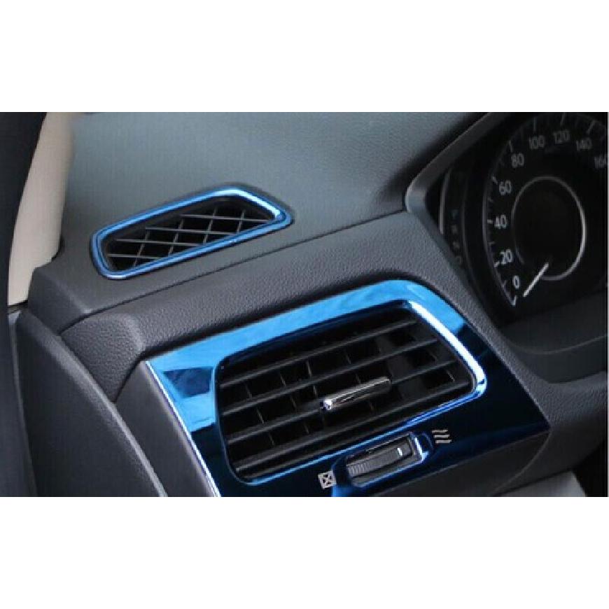 For Honda CR-V CRV 2012-2016 Blue Steel Dash L&R AC Air Outlet Vent Trim 2Pcs