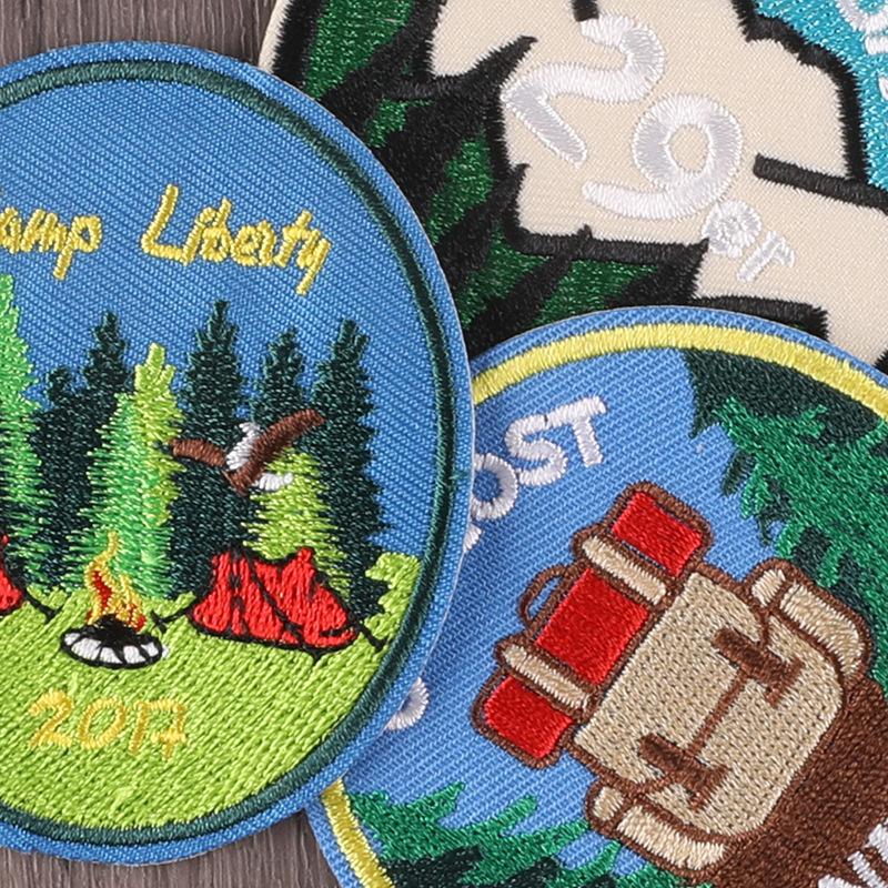 Embroidery Logo Round Badge Cartoon Outdoor Animal Patch Sticker Source Clothing Accessories Embroidery Cloth Sticker