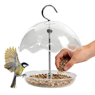Wasserdichter Winddichter Vogeltränke Futterspender Kunststoff Vogel Futterspender mit Metall Hängehaken für Terrassen Garten Und Balkone