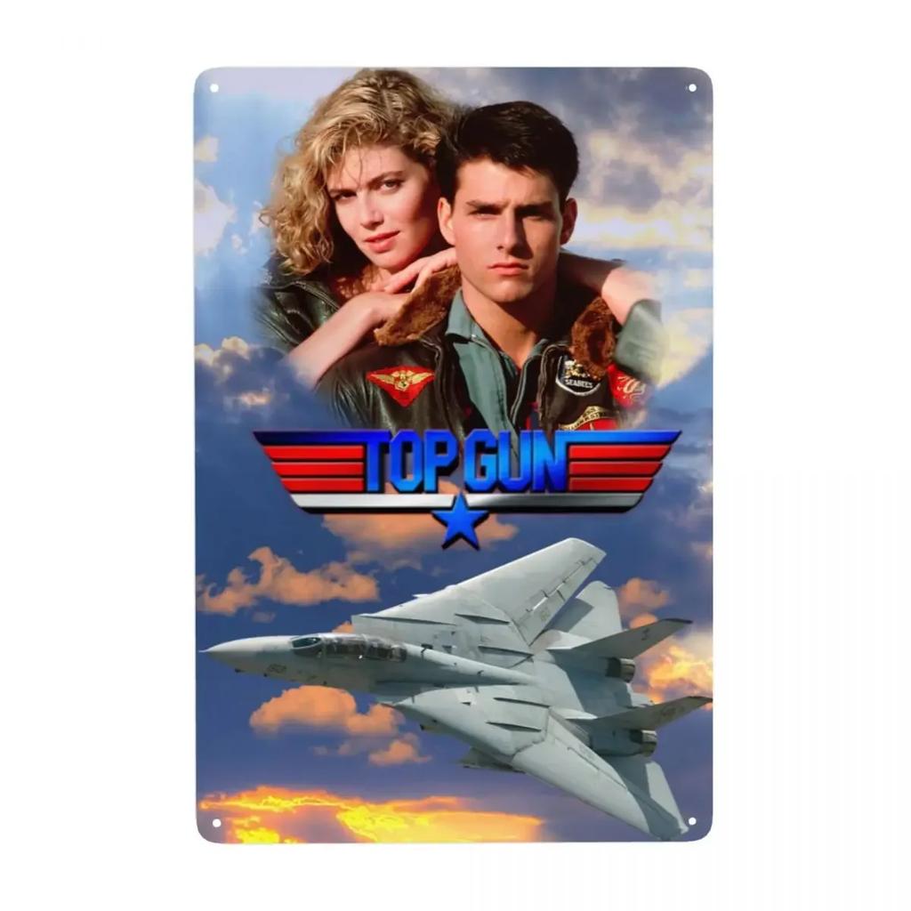 Tin Plate Top Gun Movie Sign Vintage Action Film Metal Poster Board Iron Craft Wall Decor Plaque Tin Sign Bar Home Decoration