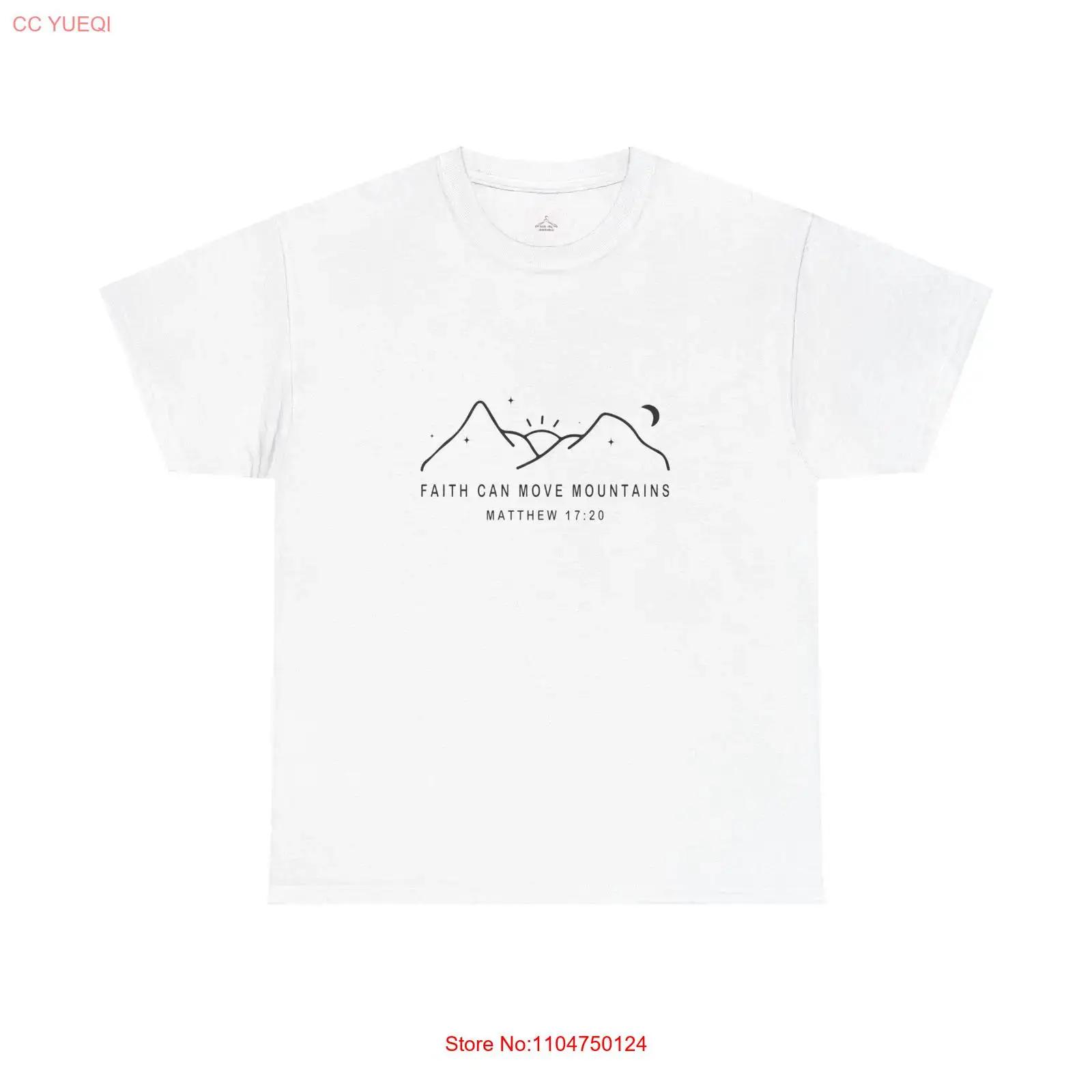 Faith Can Move Mountains T Shirt Inspirational Cotton vintage Washed designer clothes homme fashion Unisex Comfortable S