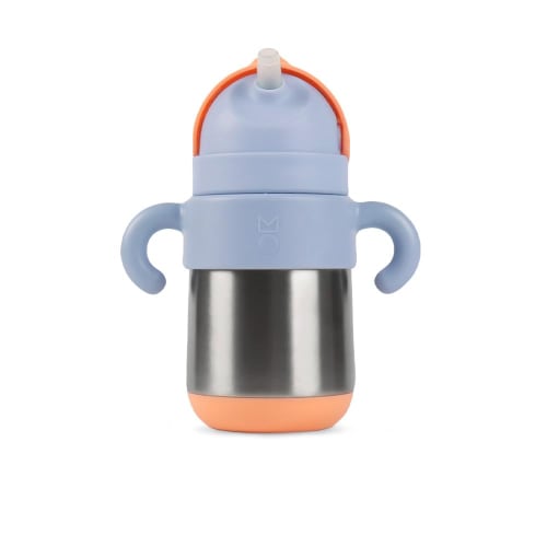 Meroware Baby Thermos with Stainless Steel Straw, 270ml, Insulated Straw Mug, for Toddlers, Boys and Girls, New Matt Matte Color, New Muted Color, Bab