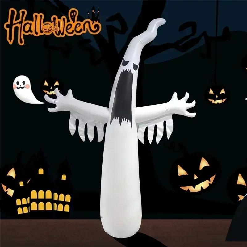 Large Halloween Inflatable Ghost Decoration Featuring LED Lights Perfect For Indoor Outdoor Yard Garden Lawn Horror Party Decor