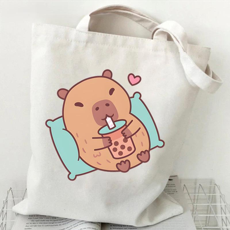 Kreativer Capybara Schulterrucksack Studententasche mit großer Kapazität Umhängetasche Lässige Handtasche