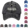 Washed Cotton Baseball Cap with Printed Distressed Soft Top Denim Hat, Vintage Hat