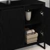 Bathroom Cabinet with Door Black Oak Effect 90 X 30 X 60 Cm