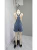 Salopette Corta in Denim da Donna Americano-Europea con Tasche - Vestibilità Slim, Trendy e Cool - Estate 2025