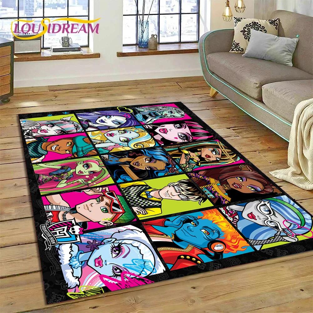 Cartoon Monster High Draculaura Vampire Rug Carpet for Living Room Bedroom Home Decor,Non-slip Decoration for Sofa Doormat Gift