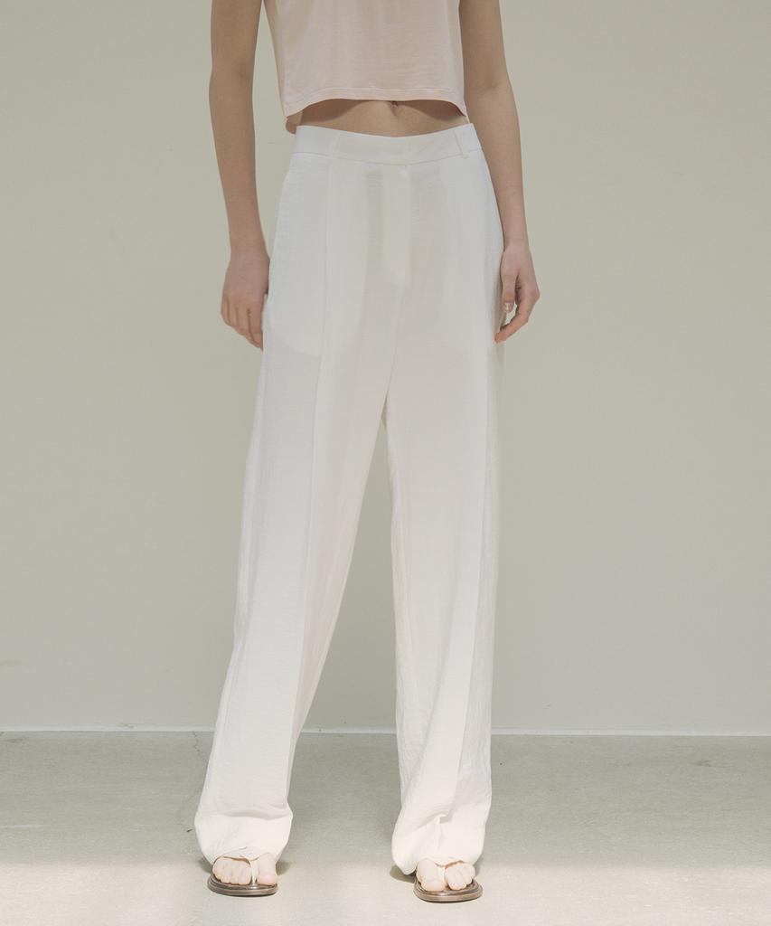Siyajyu Sipt7122 Lounge Silky Wide Slacks_White