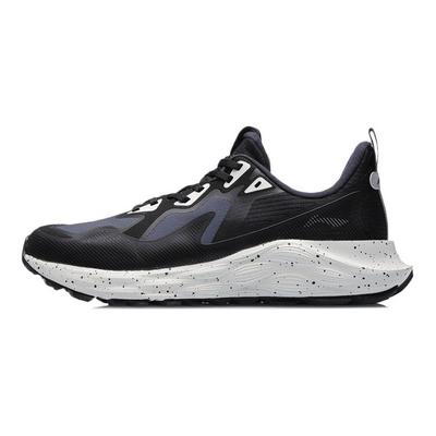 LiNing Protective Cloud Lightweight Rebound Shock Absorption Low-Top Running Shoes Unisex Sneaker Black Gray ARHR079-1