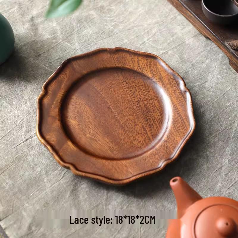 Tavă versatilă din lemn de nuc japonez – Ideală pentru servirea ceaiului, fructelor sau pizzei în hoteluri