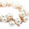 Elegant Lady Faux Pearls Shiny Rhinestone Collar Necklace Valentine's Day Gift