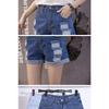 High-waisted Ribbed Denim Shorts Women's Summer Fur Baggy All-match Student Wide Leg Hot Pants