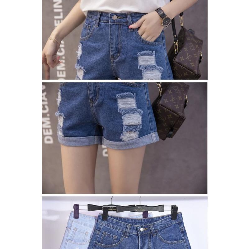 High-waisted Ribbed Denim Shorts Women's Summer Fur Baggy All-match Student Wide Leg Hot Pants