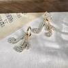 Geometric Simple Stud Earrings Temperament Full Diamond Asymmetric Music Note Earrings Versatile Light Luxury Earrings Women