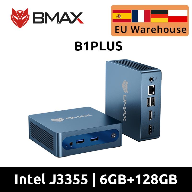 BMAX B1 Plus Windows 11 PC Intel J3355 6 GB RAM 128 GB ROM HDMI USB Wi-Fi Unterstützt 4K@60Hz Intel HD Graphics 500 Mini-PC