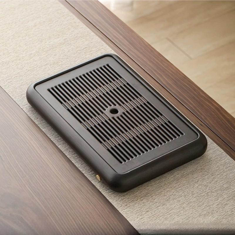 Bambus Teetablett Tischbox mit Wasserspeicher Tragbar Abnehmbar Kung Fu Bambus Teetablett Leicht zu Reinigen Haushalts Aufbewahrungstablett