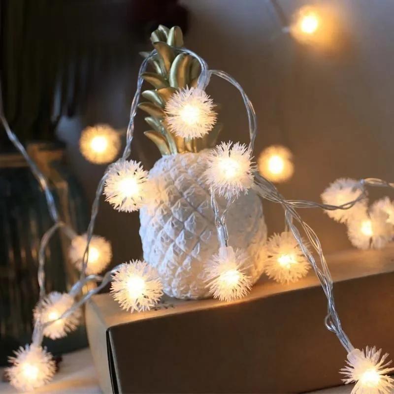 Xmas Valentine Wedding Decor Dandelion Fairy Lights Battery Operated LED Garlands for Garden Holiday 1.5M/3M/6M Lamps