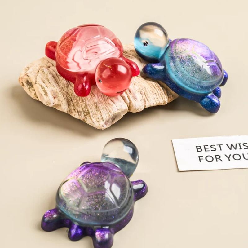 Niedliche kleine Meeresschildkröte-Silikonform, DIY-Epoxidharz-Gussform, 3D-Tierkristall, UV-Kleber, Herstellung von Formen, Mini-Tischdekoration