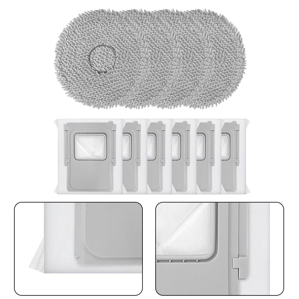 For DJI ROMO S, ROMO A, And ROMO P Robotic Vacuum Cleaner Accessory Set Includes 4 Mop Pads And 6 Dust Bags.