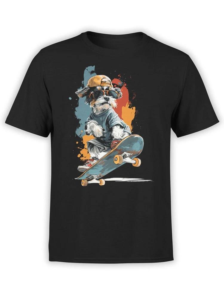 Fantucci Pup Shredder TShirt Cool Skateboarding Dog Tee Unisex S