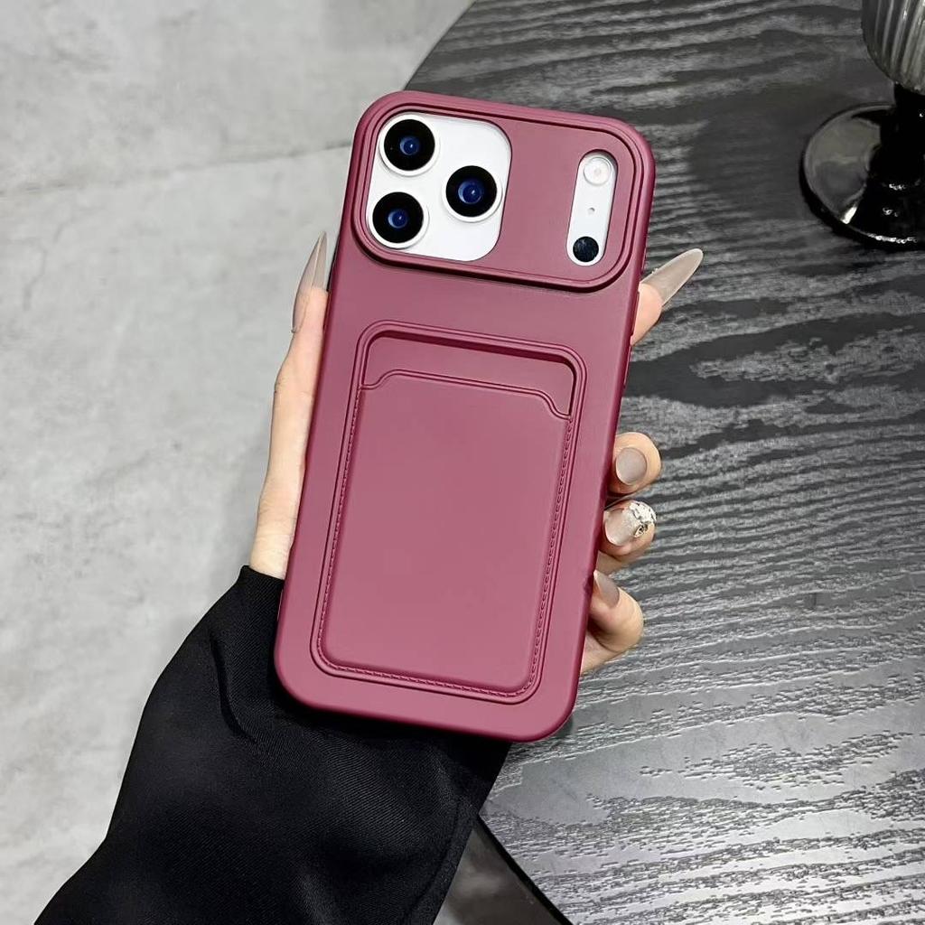 Luxury Card Bag Slot Holder Pocket Case For iPhone 17 16 15 14 13 12 11 Pro Max XS XR X 8 7 Plus Soft Silicone Shockproof Cover