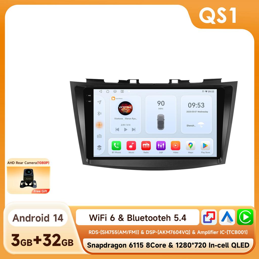 Car Radio for Suzuki Swift 4 2011-2015 Autoradio 4G WIFI GPS Navigation 9inch Stereo DSP BT RDS Stereo 2 Din by Snapdragon 6115