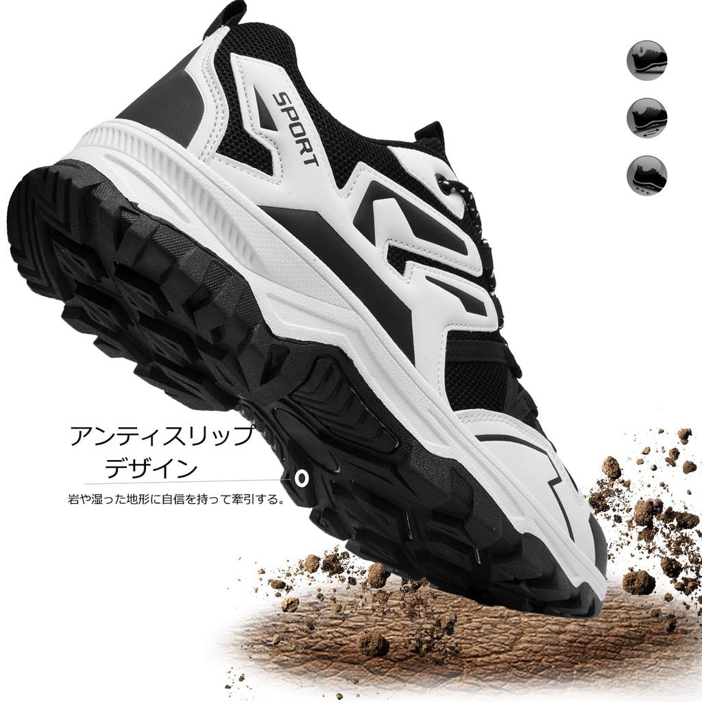 WikPoo Trekking Outdoor Walking Large Sizes Wide Suitable for Black and Size Men's Low-Cut Shoes, Sneakers, Shoes, Non-Slip, Low-Cut Shoes, Available,