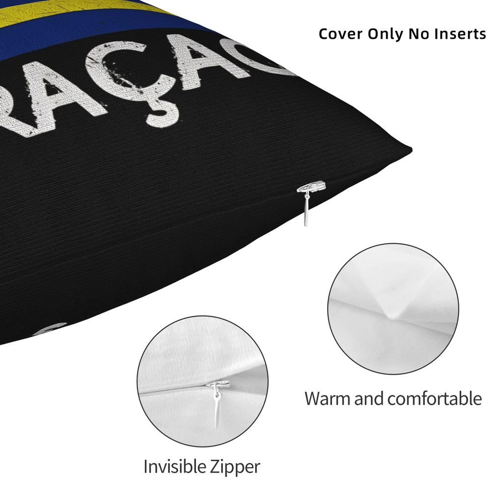 Curacao Football Square Pillow Case Curacaoan Flag Cushion Cover Fashion Zippered Decorative Pillowcover for Sofa 45*45cm