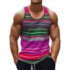 Bunte Streifen Tanktops Für Mann Farbverlauf Muster T-Shirts Sommer Lässig Mode Weste Übergroß Sport Street Tank Top