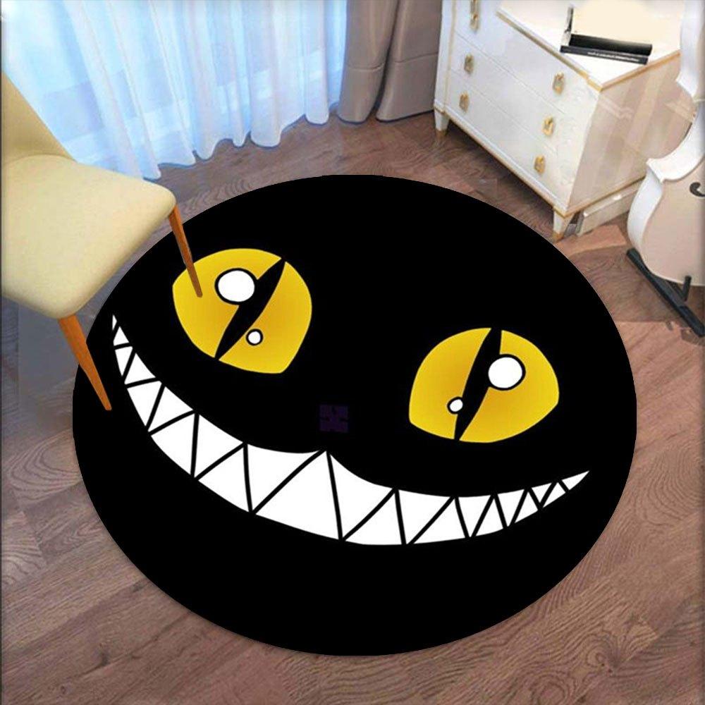 Sonrisa espeluznante: Pegatina Redonda de Halloween Calcomanía Alfombrilla Redonda Antideslizante para Silla Alfombra de Silla para Oficina Alfombras para Decoración de Oficina Regalo Para el Día de San Valentín el Día de la Madre