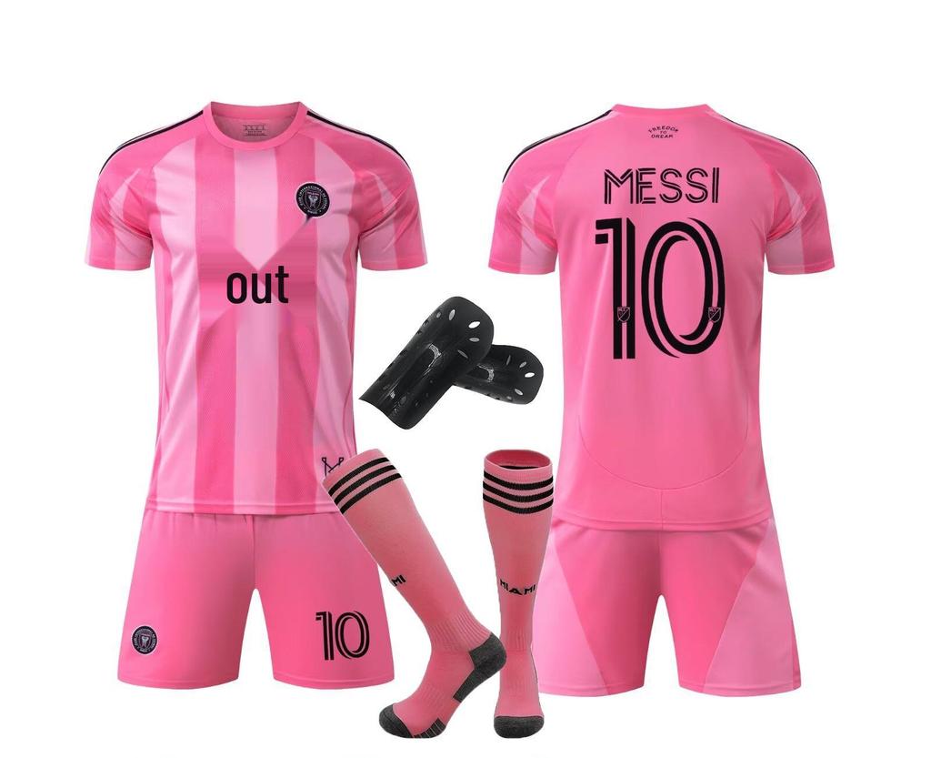 2025-26 Miami Home Pink Messi #10 Soccer Jersey, Kids & Adults Sizes 14-3XL